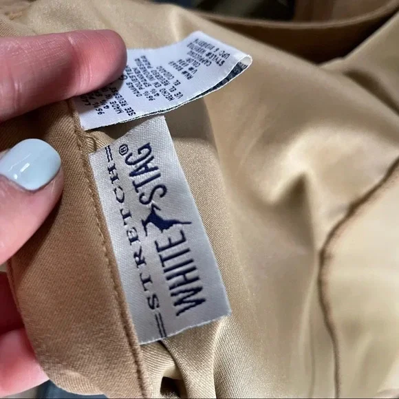 Vintage White Stag button down Shirt Jacket shacket Tan with Stretch - Picture 4 of 9